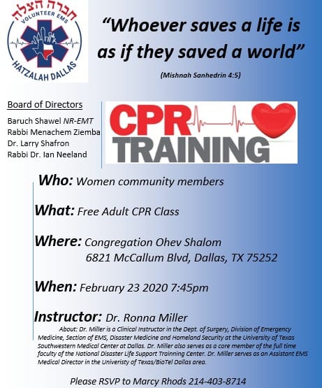 Hatzalah Dallas CPR Training 1