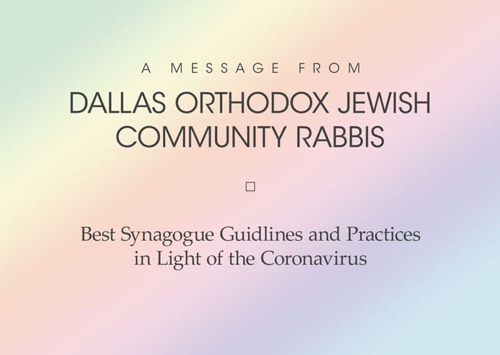 Best Synagogue Guidelines and Practices in Light of the Coronavirus 1