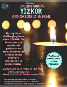 Understanding Yizkor and saying it at home 1