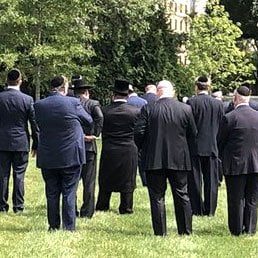 Mincha on the South Lawn Today