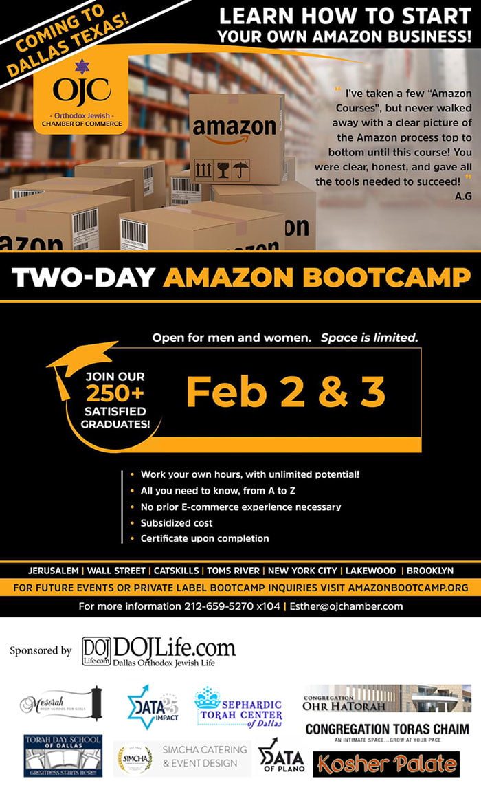 Amazon Bootcamp Coming to Dallas Orthodox Jewish Community February 2-3, 2021 1
