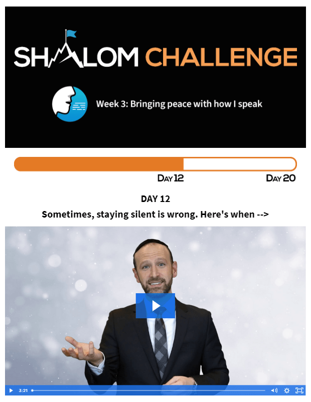 CCHF Shalom Challenge Day 12: Sometimes, Staying Silent is Wrong. Here's When... 1