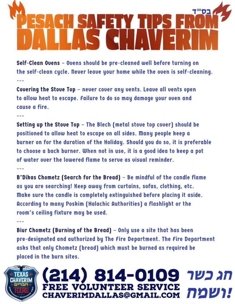 Pesach Safety Tips from Dallas Chaverim 3