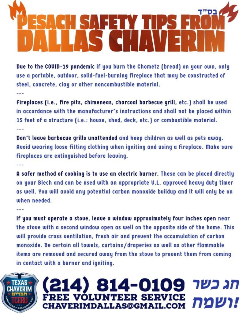 Pesach Safety Tips from Dallas Chaverim 4
