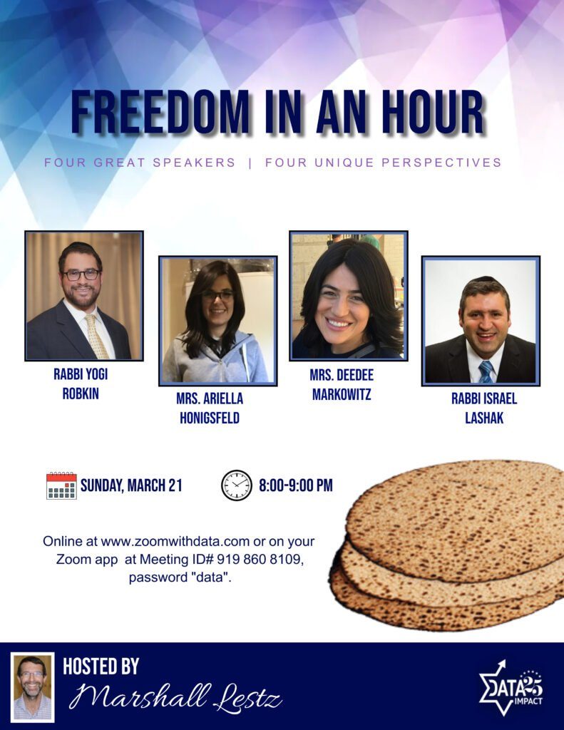 Freedom in an Hour: Four Great Speakers: Robkin, Honigsfeld, Markowitz & Lashak, with Host Marshall Lestz 1