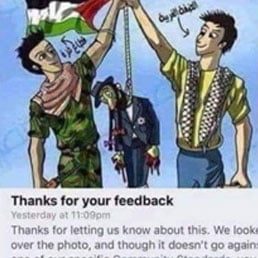 Facebook Refuses To Remove Meme Showing Palestinians Hanging Jew With A Noose