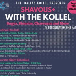 The Dallas Kollel Presents Shavuos+ with the Kollel