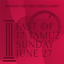 When do the Three Weeks start? By Rabbi Yehuda Spitz