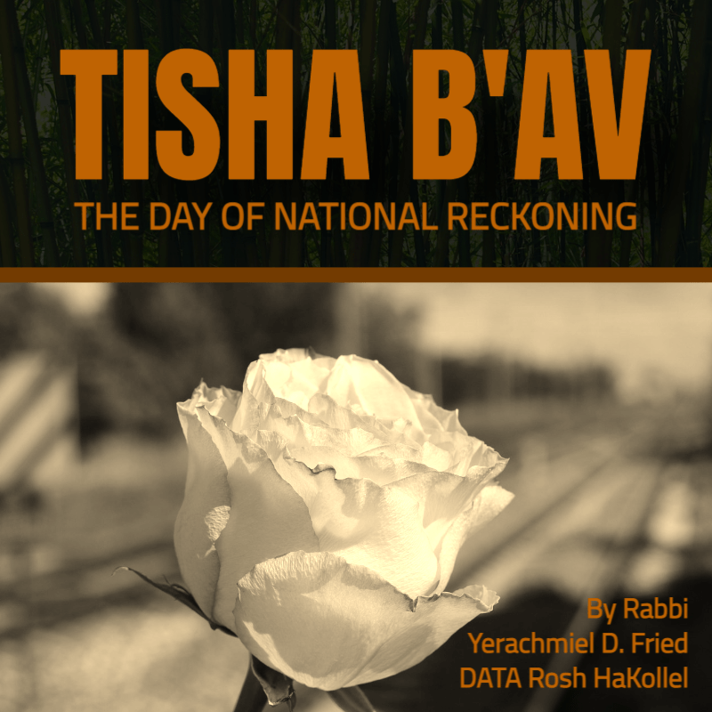 Ask the Rabbi: Tisha B'Av - The Day of National Reckoning. By Rabbi Yerachmiel D. Fried, DATA Rosh HaKollel