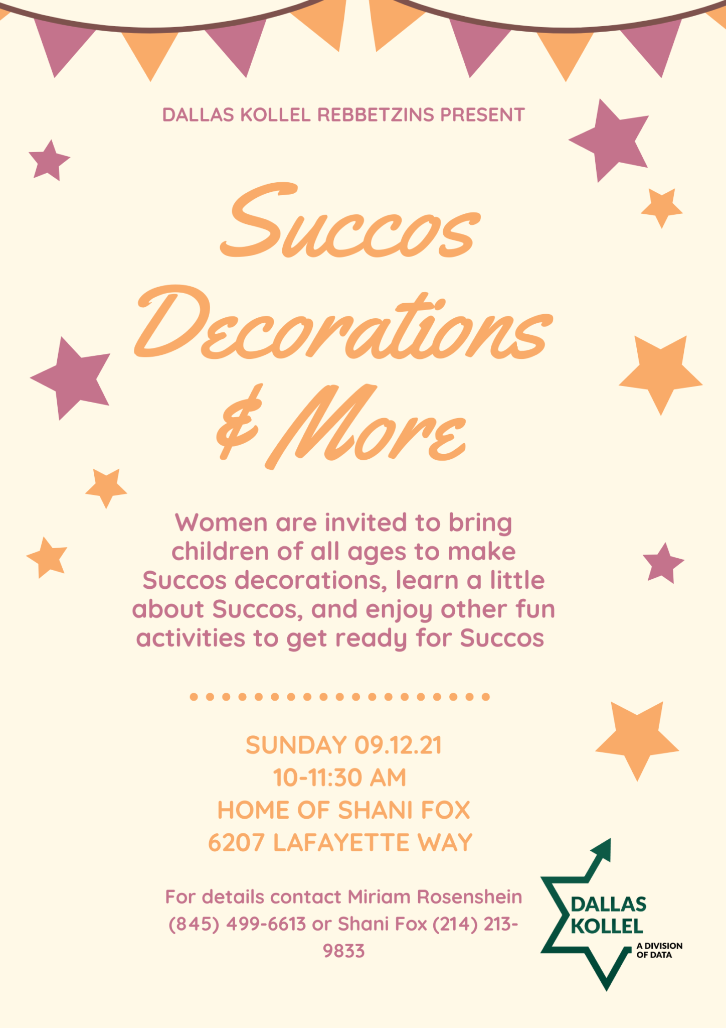 Dallas Kollel Rebbetzins Present Succos Decorations And More DOJLife