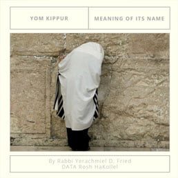 Ask the Rabbi: Yom Kippur – Meaning Of Its Name. By Rabbi Yerachmiel D. Fried