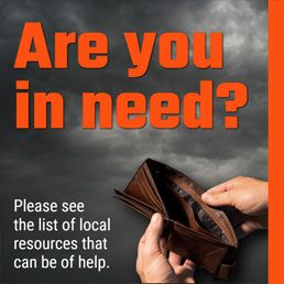 Are you in need? Please see the list of local resources that can be of help.