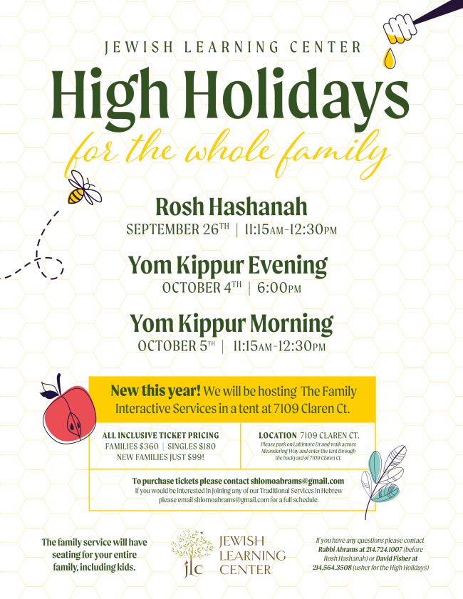 Jewish Learning Center High Holidays for the whole family