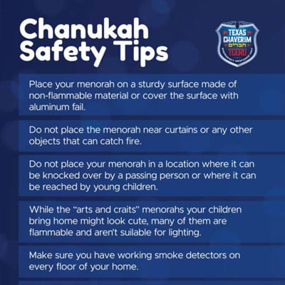 Chanukah Safety Tips from Texas Chaverim