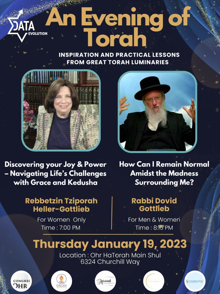 DATA: An Evening of Torah - Inspiration and Practical Lessons from Great Torah Luminaries