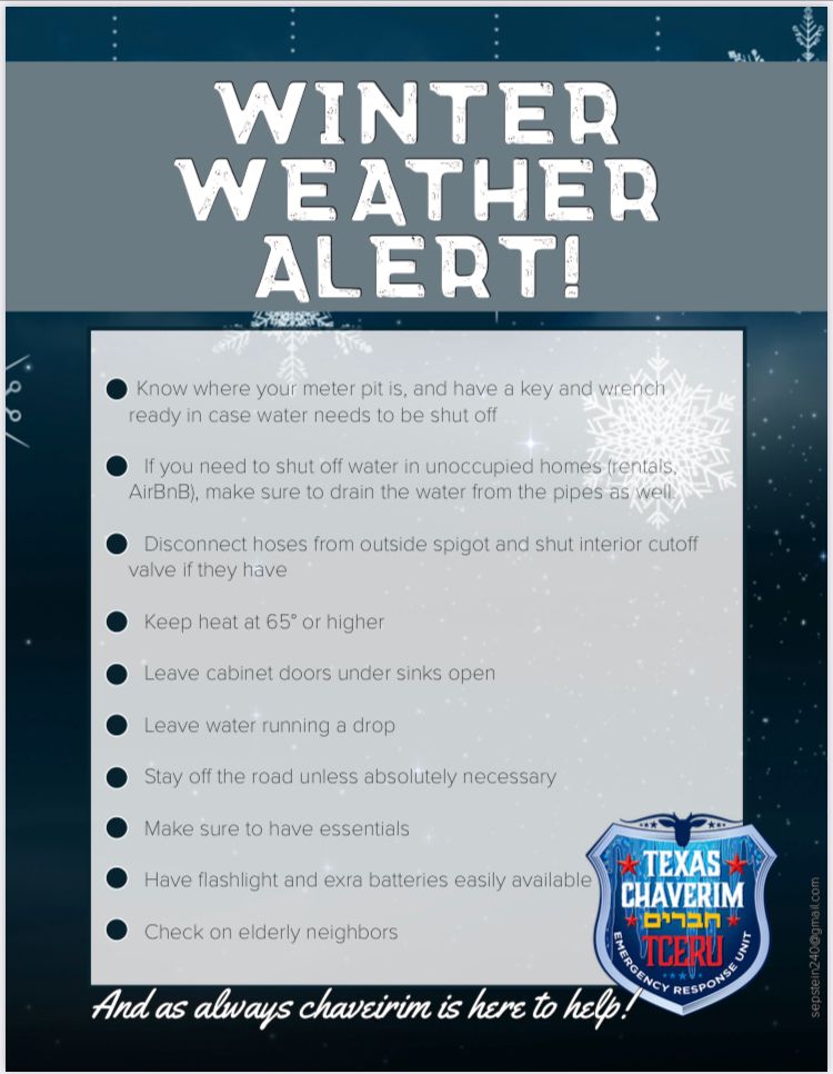 Updated With Latest Forecast: DFW Metroplex Freezing Rain Winter Weather Alert. Ice Is on the Way. Power Outages Expected. Be Prepared. Call Chaverim (214) 814-0109 for Service. 4