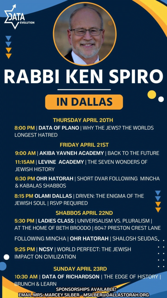 World Renowned Rabbi & Historian Ken Spiro Is Coming This Week 1