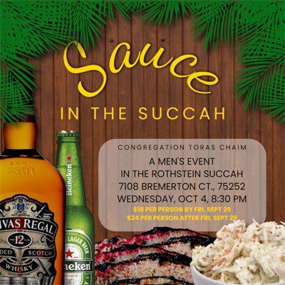 Sauce in the Succah: A CTC Men’s Event
