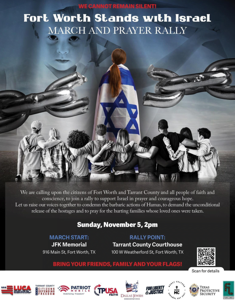 Dallas Jewish Conservatives - Fort Worth Stands with Israel March & Prayer Rally!