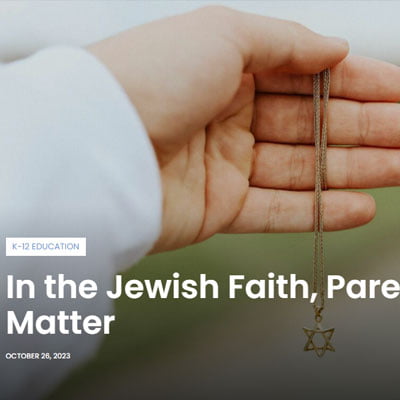 In the Jewish Faith, Parents Matter. By Rabbi A.D. Motzen