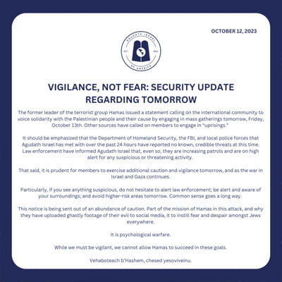 Vigilance, Not Fear: Security Update Regarding Tomorrow