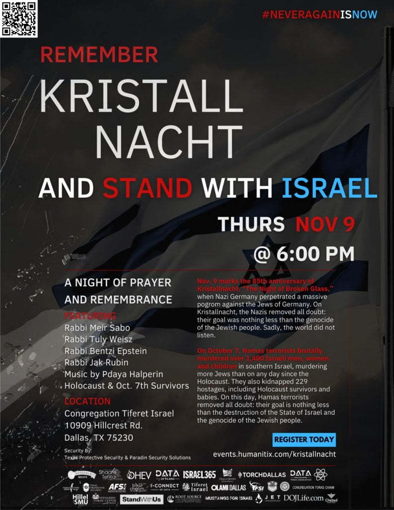 Remember Kristall Nacht and Stand with Israel