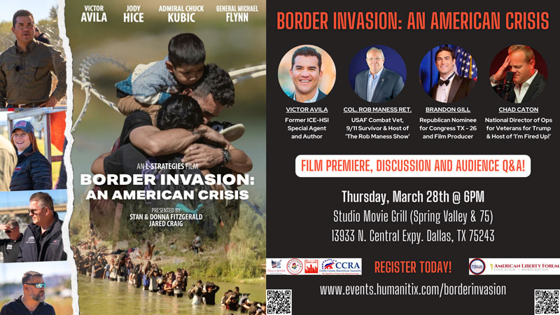 Dallas Jewish Conservatives: Border Invasion: An American Crisis - Film Premiere, Discussion and Q&A!
