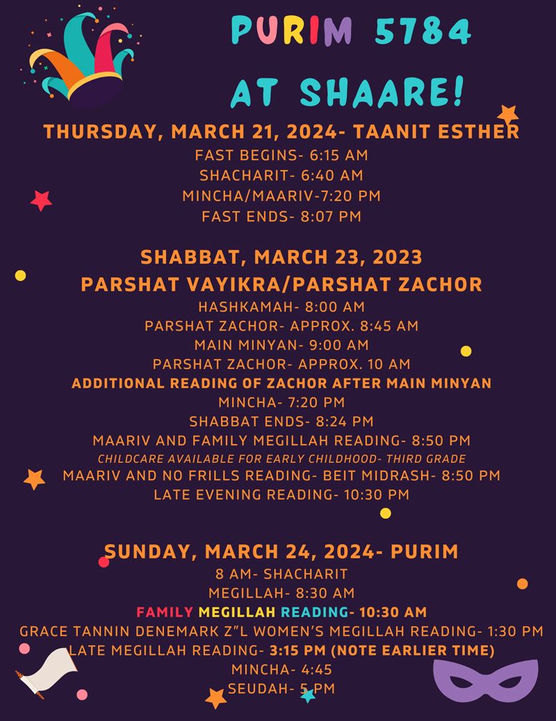 Purim 5784 at Shaare!