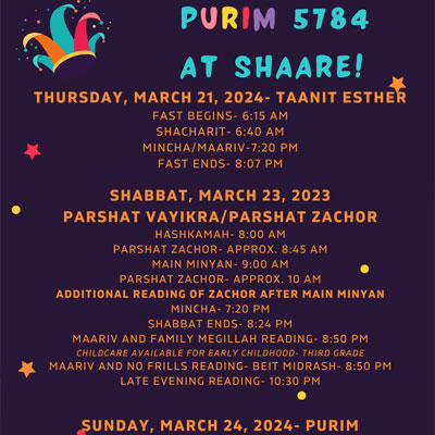 Purim 5784 at Shaare!