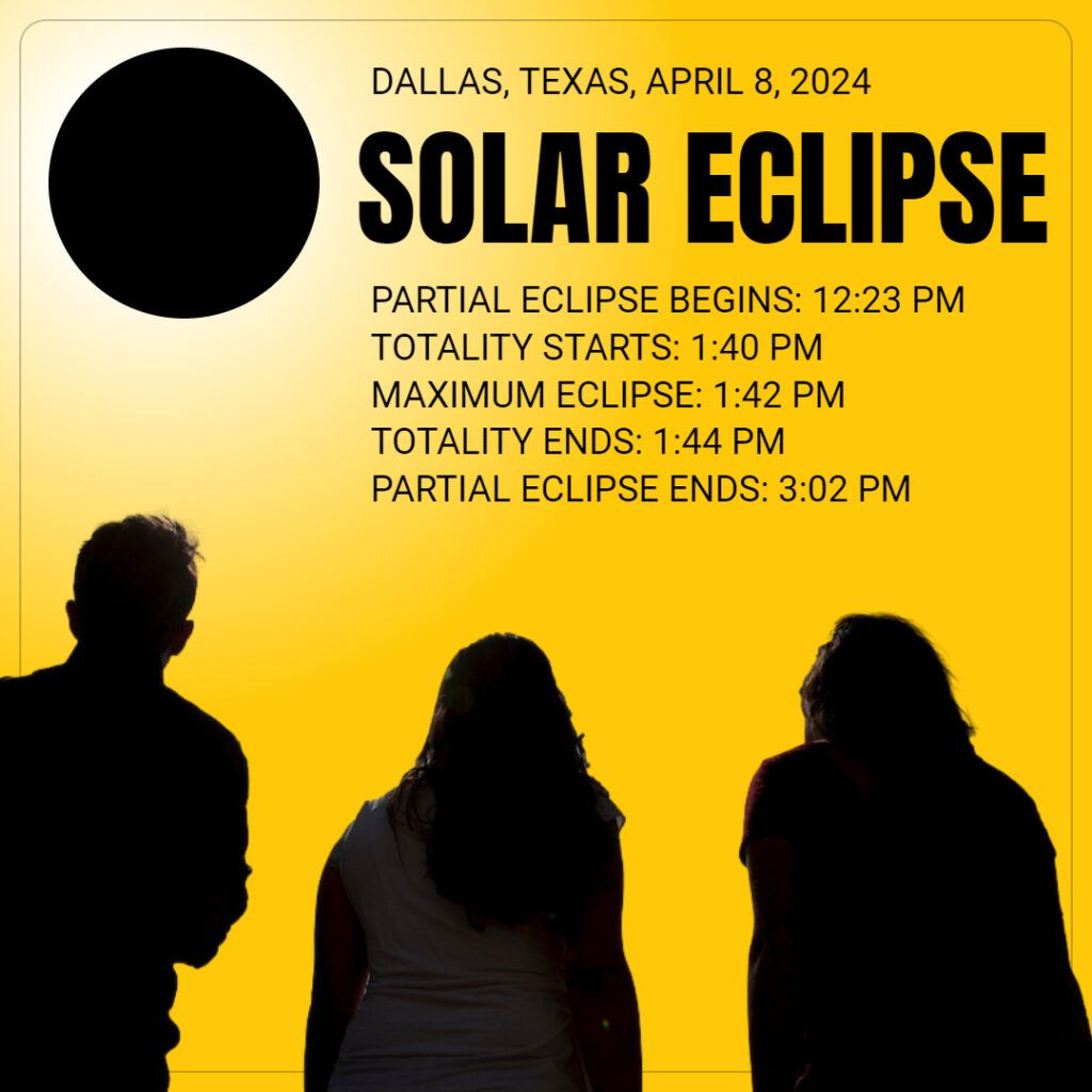 Solar Eclipse is Coming to Dallas. Be Prepared. 1