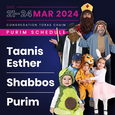 CTC Taanis Esther – Shabbos – Purim 5784