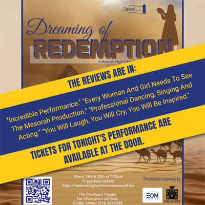 Dreaming of Redemption – Greatest Mesorah Performance. . . Ever!