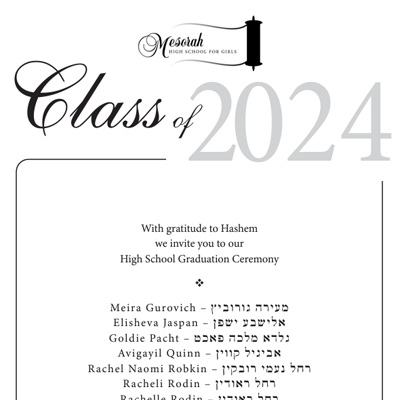 Mesorah High School for Girls Graduation: Class  of 2024