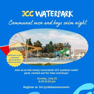 JCC Waterpark Communal Men & Boys Swim Night Event
